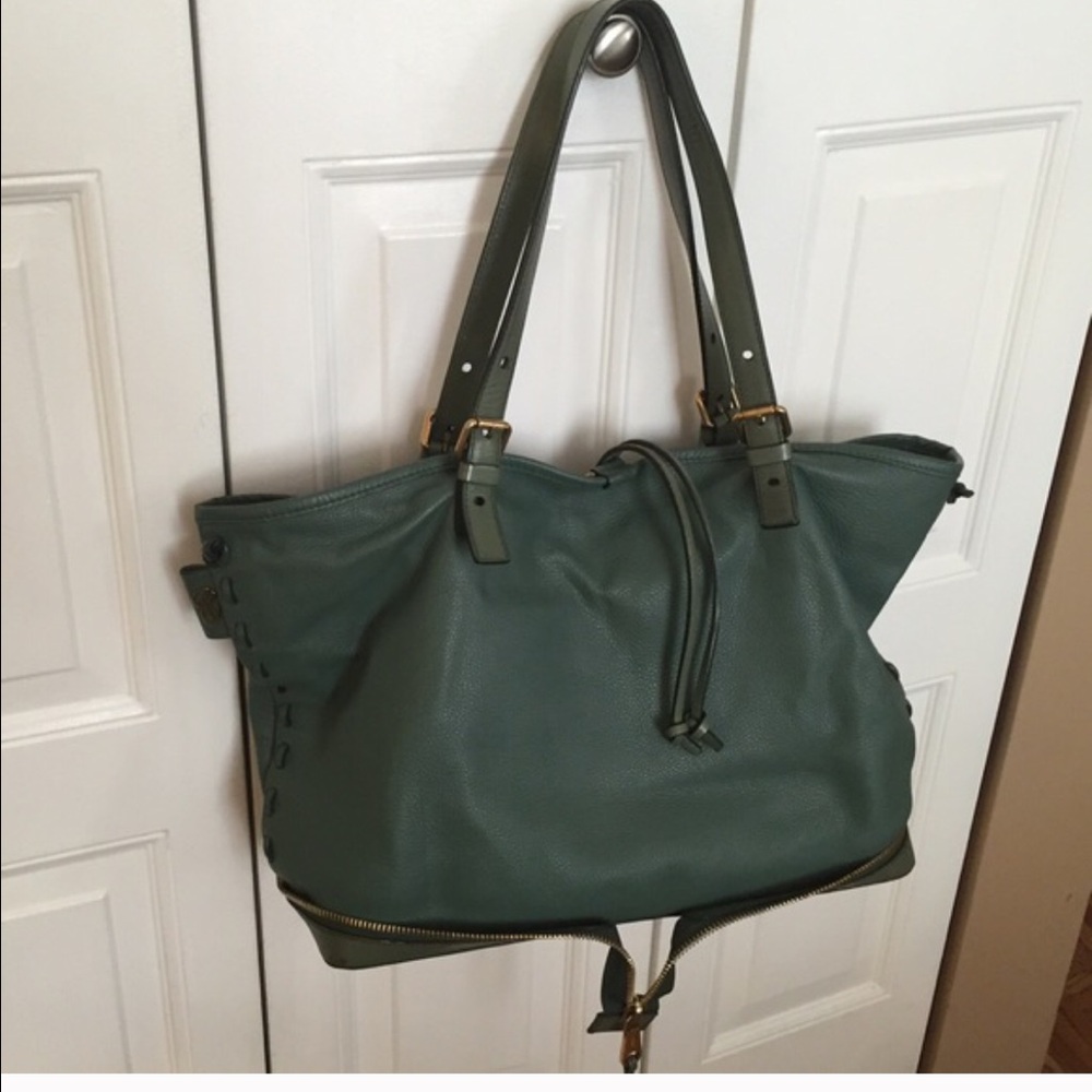 Chloe Green Leather Tote Bag